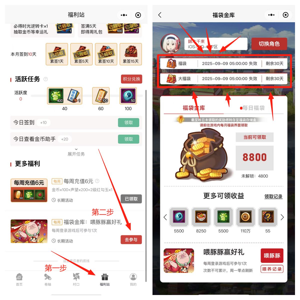 月卡查询示意图